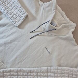 Columbia Quilted Pullover Sweatshirt Womens‎ Medium Cream Sunday Summit